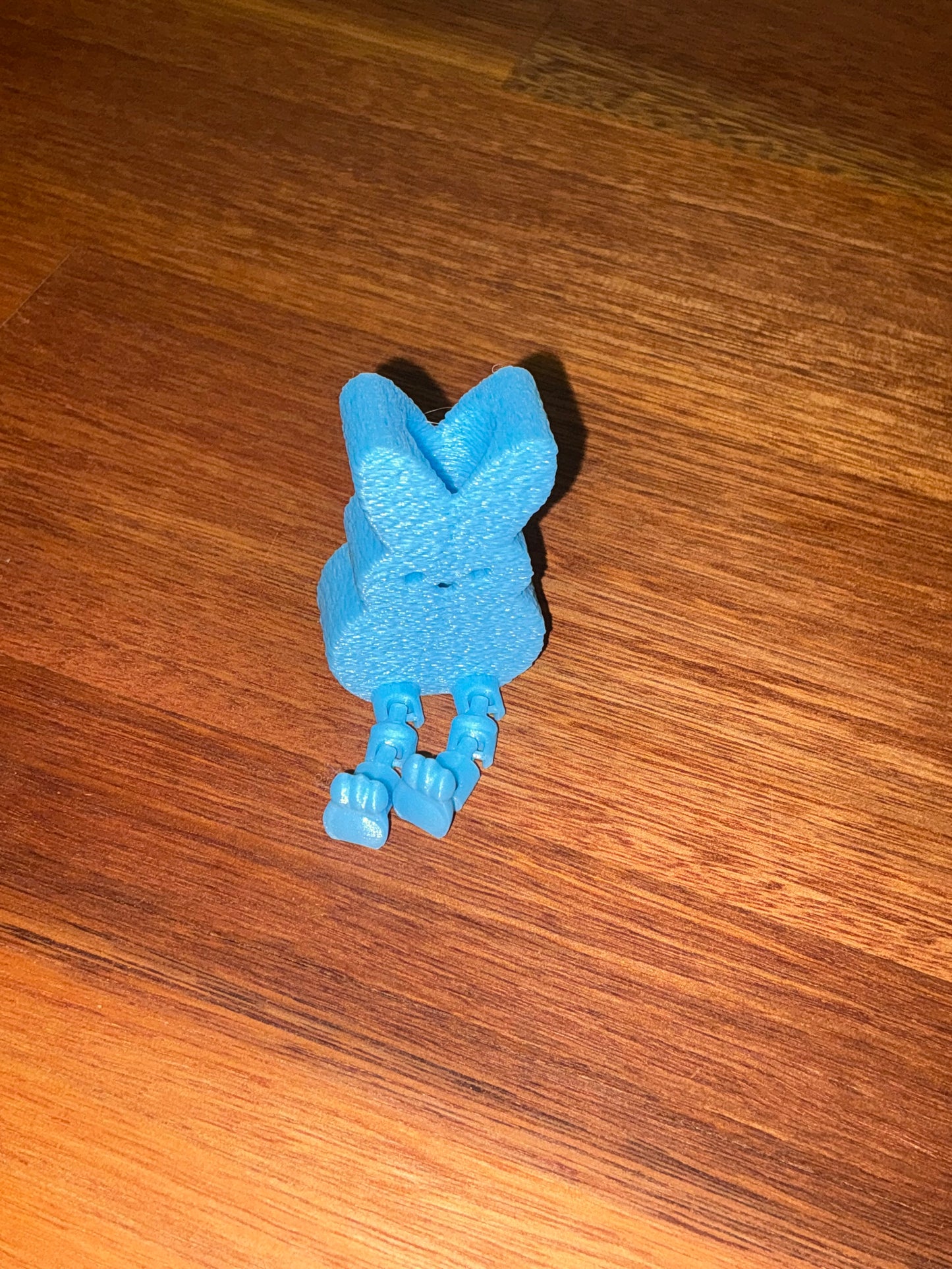 Blue peep, dangling legs, straw topper