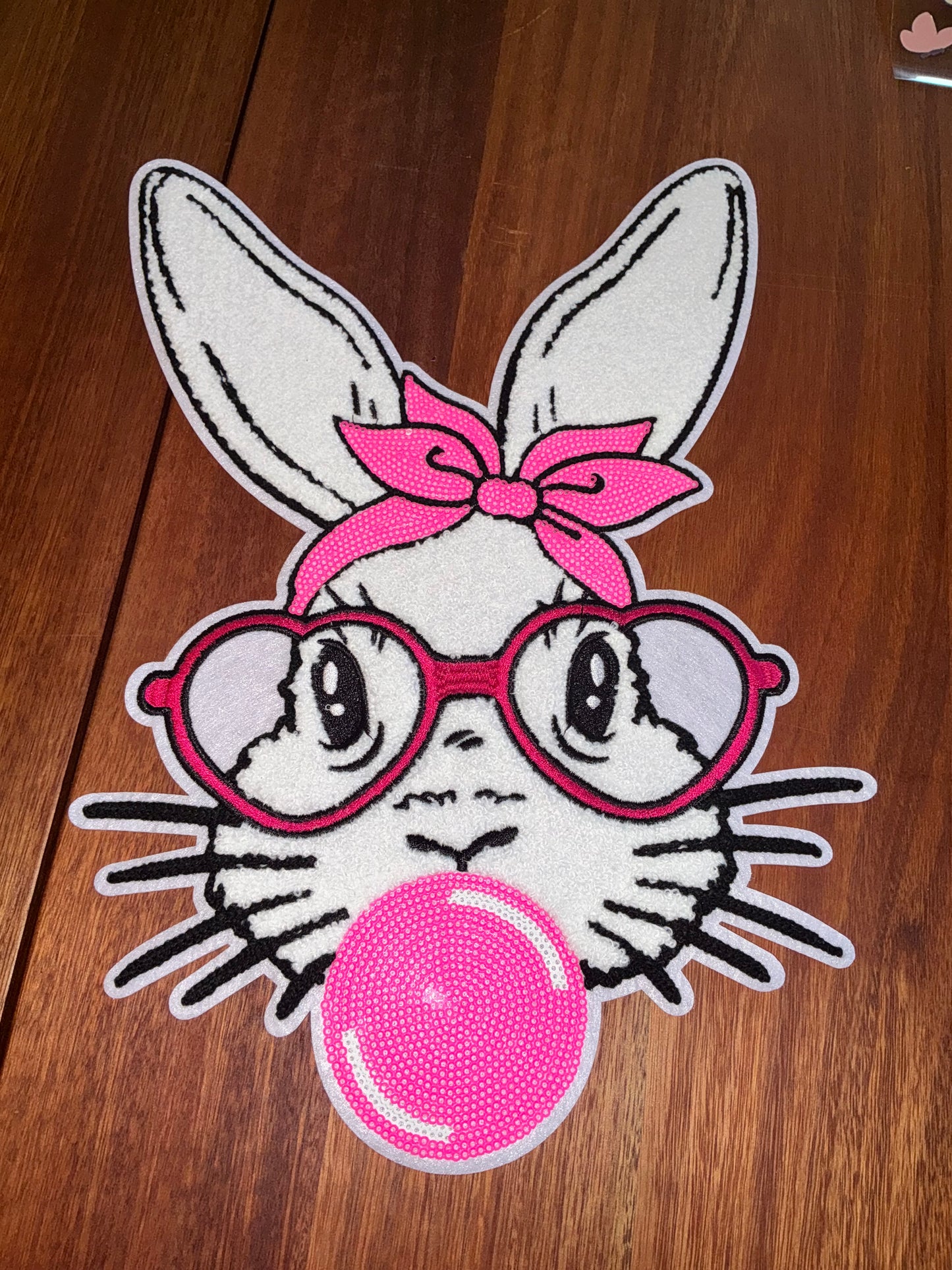 Youth Rabbit blowing bubble patch