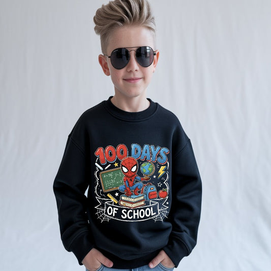 100 days of school youth boy crewneck