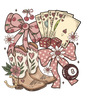 Boots, Cards and bows DTF Transfer