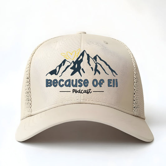 Because of Eli Podcast Hat ( Sand color)