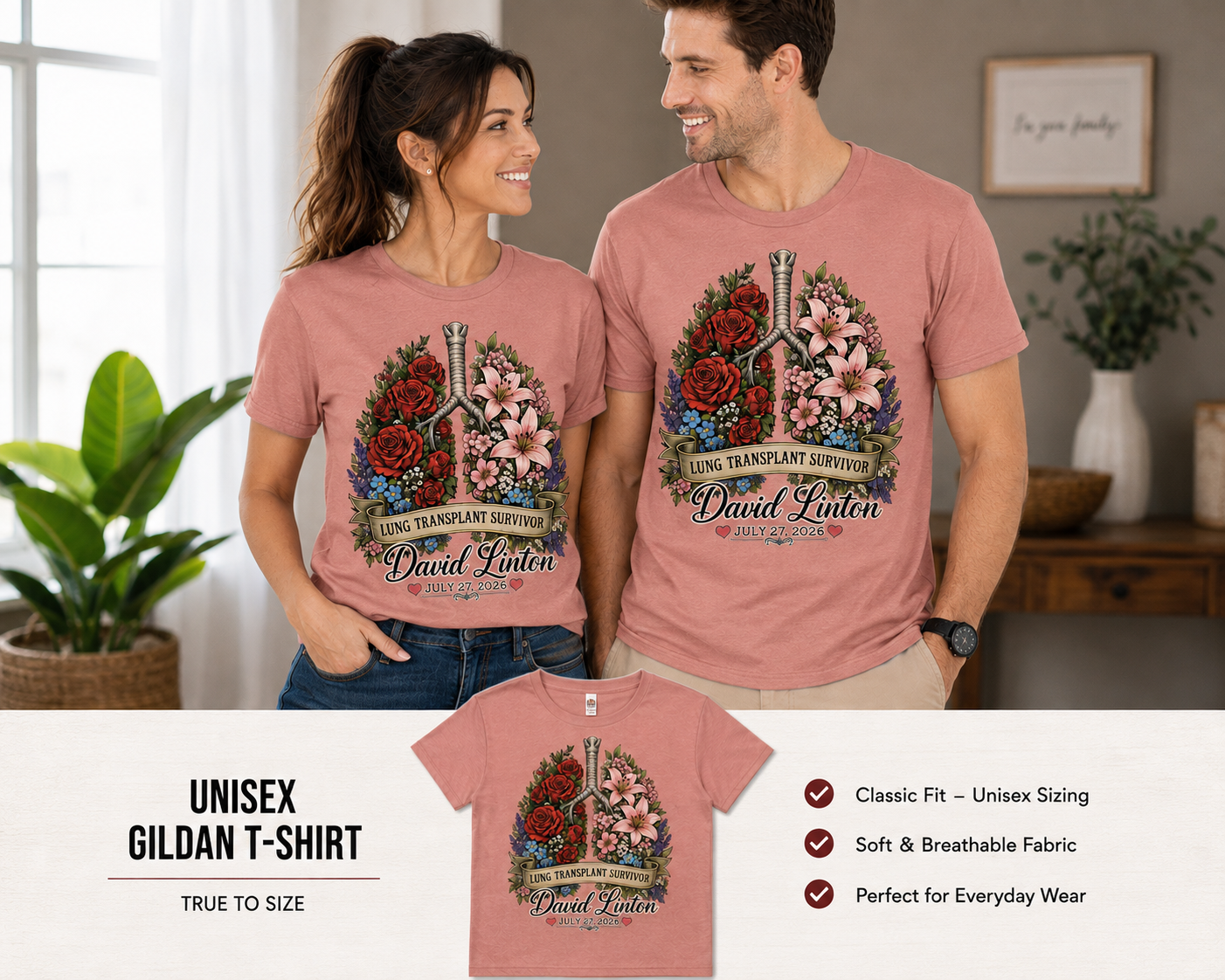 David Linton Lung Transplant Survivor T-Shirt