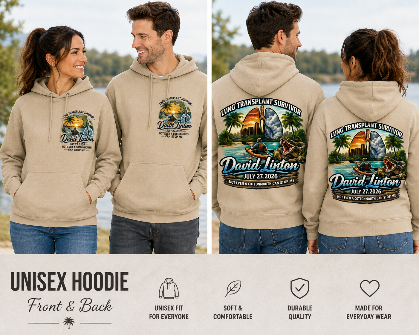 David Linton Lung Transplant Survivor Hoodie