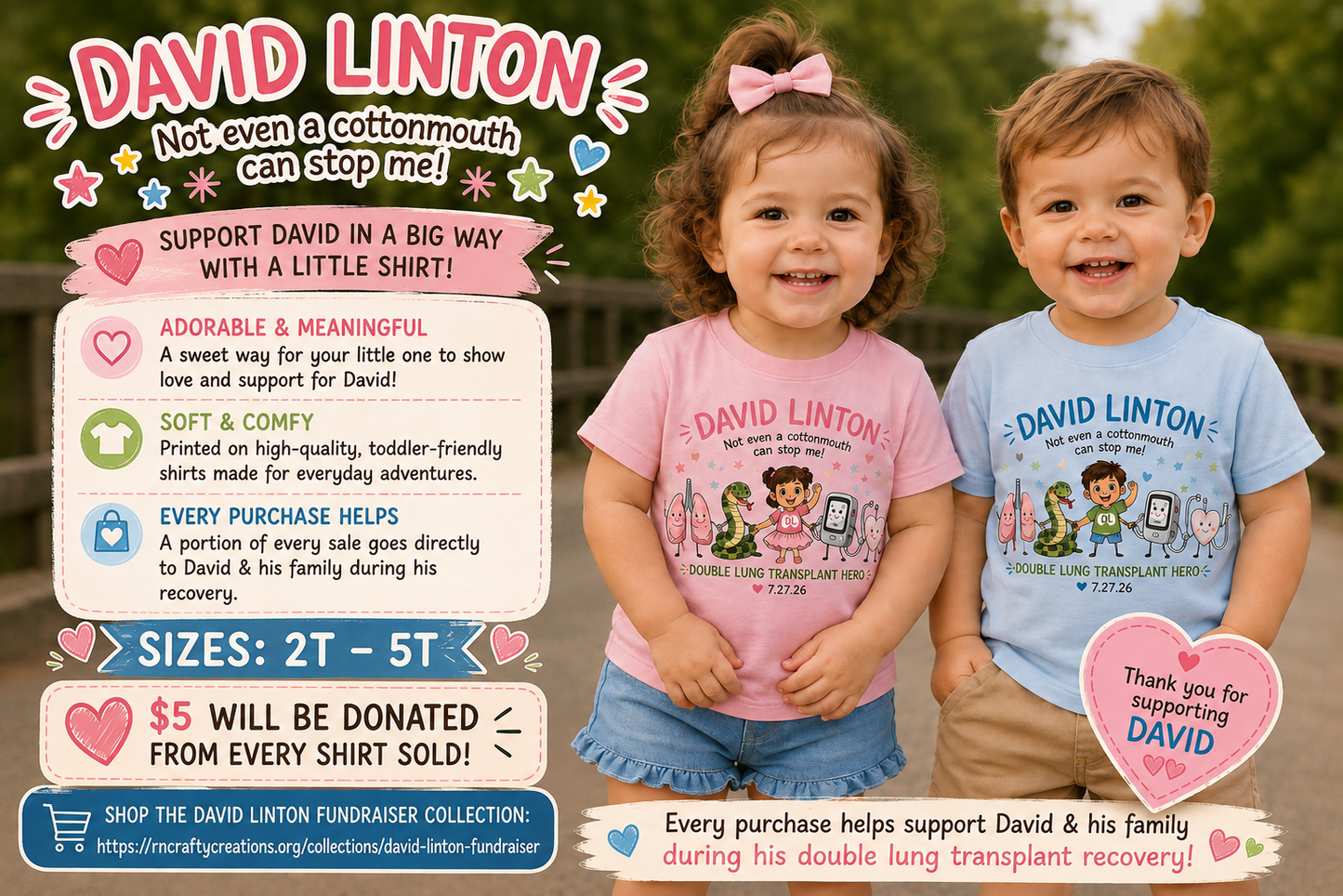 Little Supporters for David – Toddler T-shirts