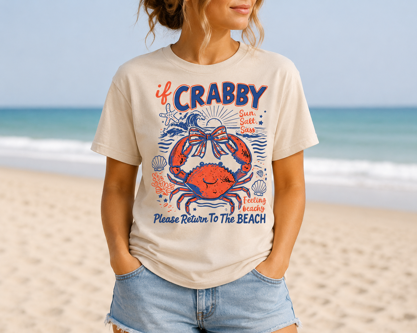 If Crabby... Please Return to the Beach T-Shirt 🌊🦀