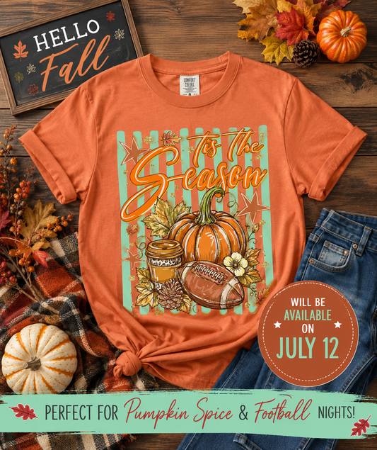 🍂 'Tis the Season – Fall Football & Pumpkin Spice T-Shirt 🏈🎃