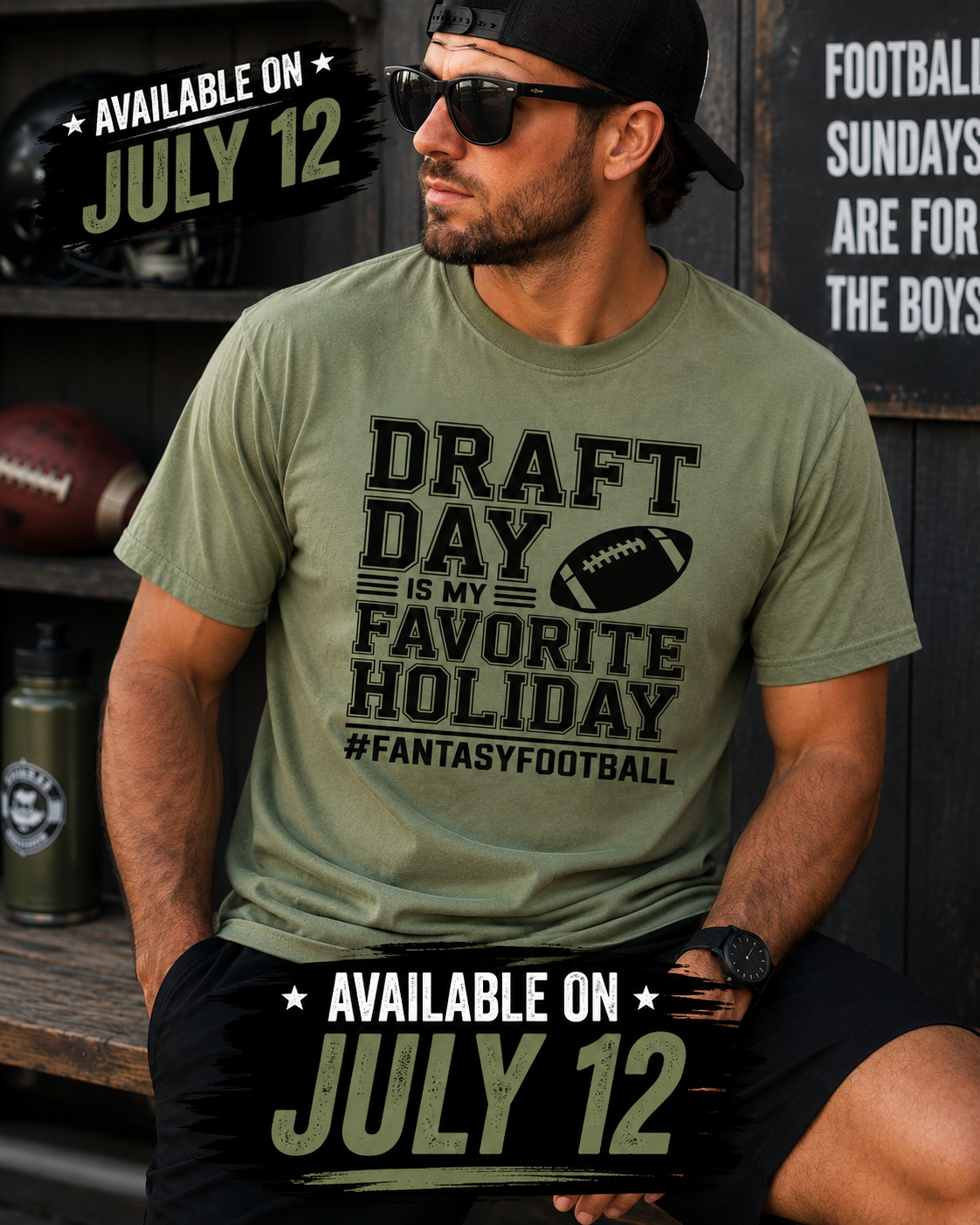 🏈 Draft Day Is My Favorite Holiday – Fantasy Football T-Shirt