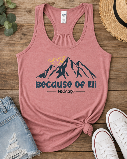 Because of Eli Podcast Women's Racerback Tank