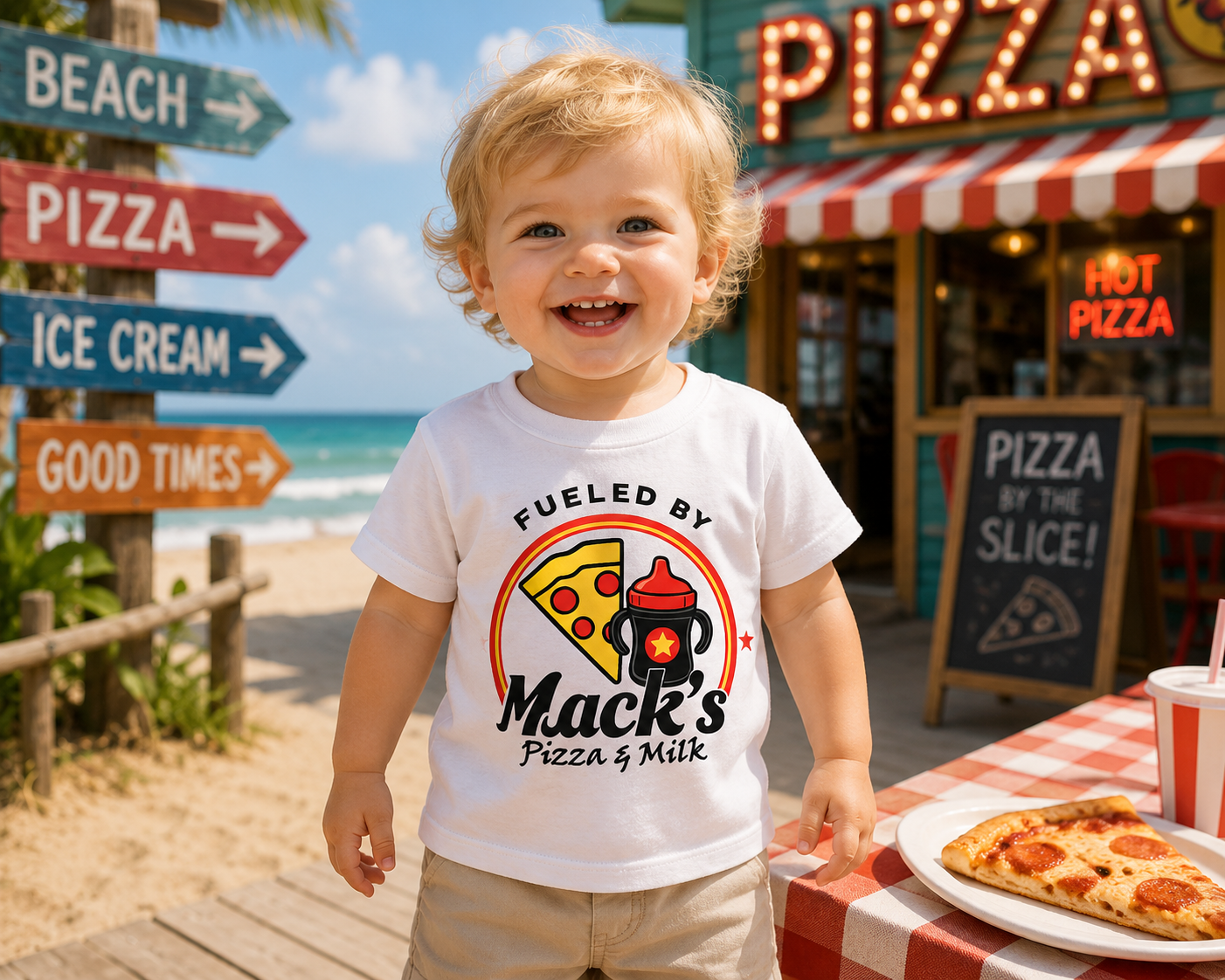Fueled by Mack's Pizza & Milk – Toddler T-Shirt
