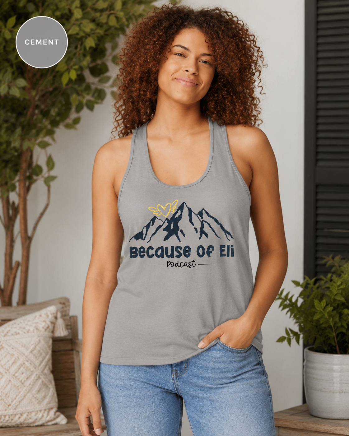 Because of Eli Podcast Women's Racerback Tank