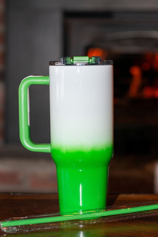 40 oz sublimation swig tumbler  (ombre turf time) green