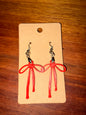 Red bow earring set