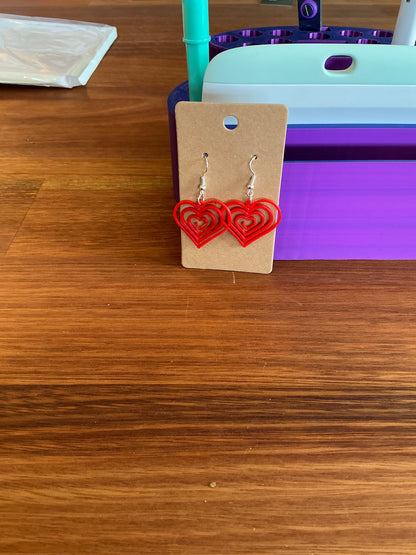 3D printed heart earring already assembled