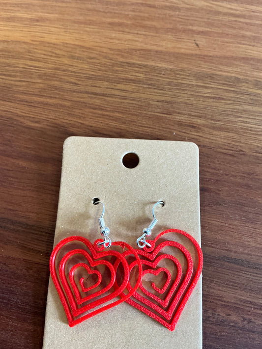 3D printed heart earring already assembled