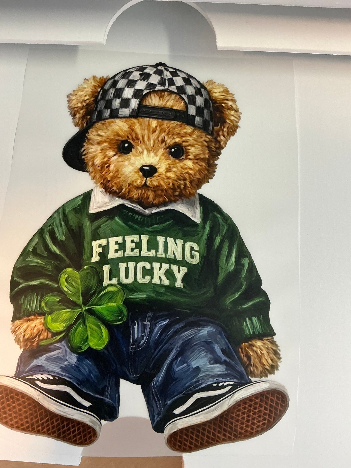 Feeling Lucky Teddy Bear (DTF Transfer)