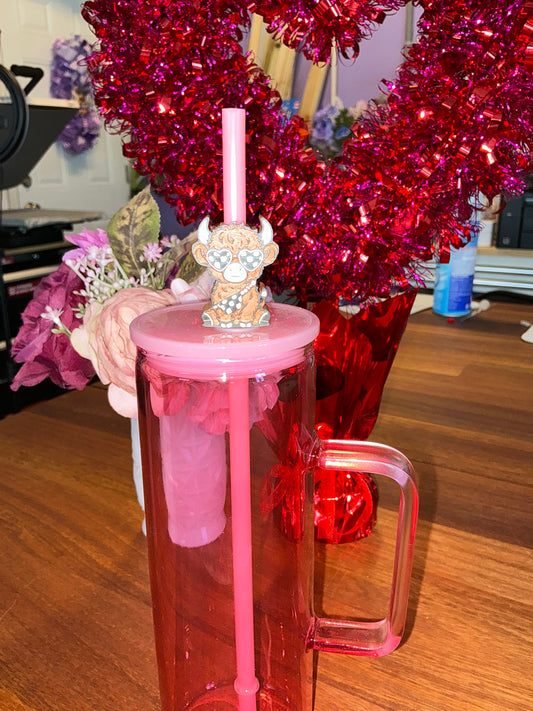 Highland cow straw topper