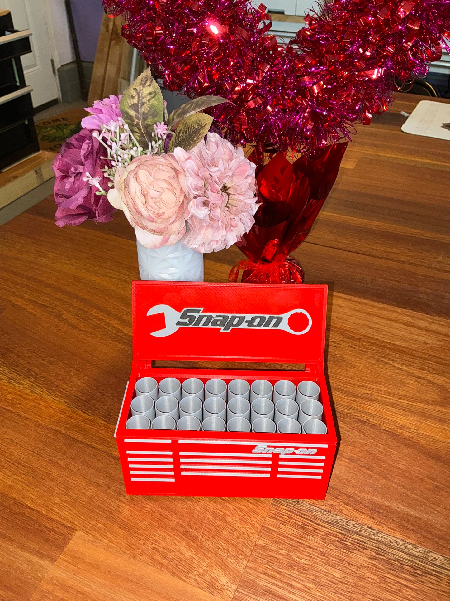 Snap-on toolbox pen holder