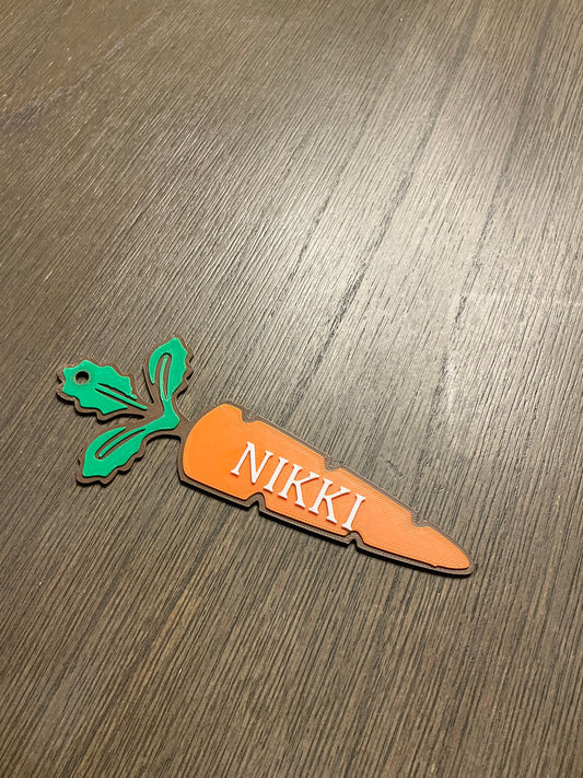 Custom 3-D printed Carrot Easter basket tags