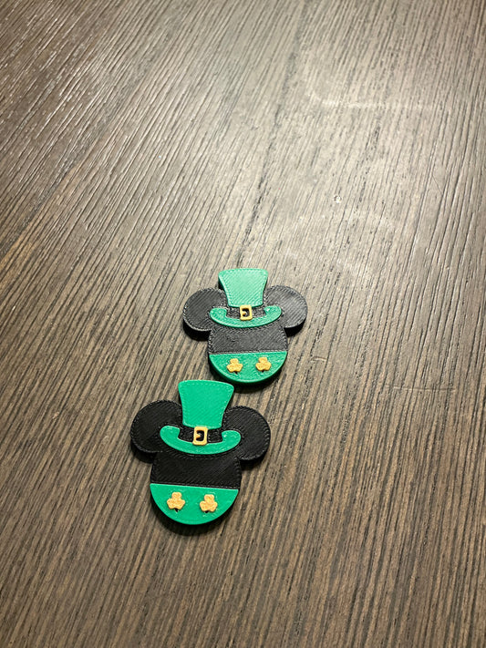 St. Patrick’s Day mouse earrings {assembly required}