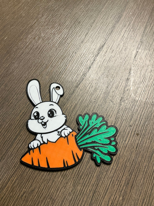 Rabbit and carrot Easter basket tag