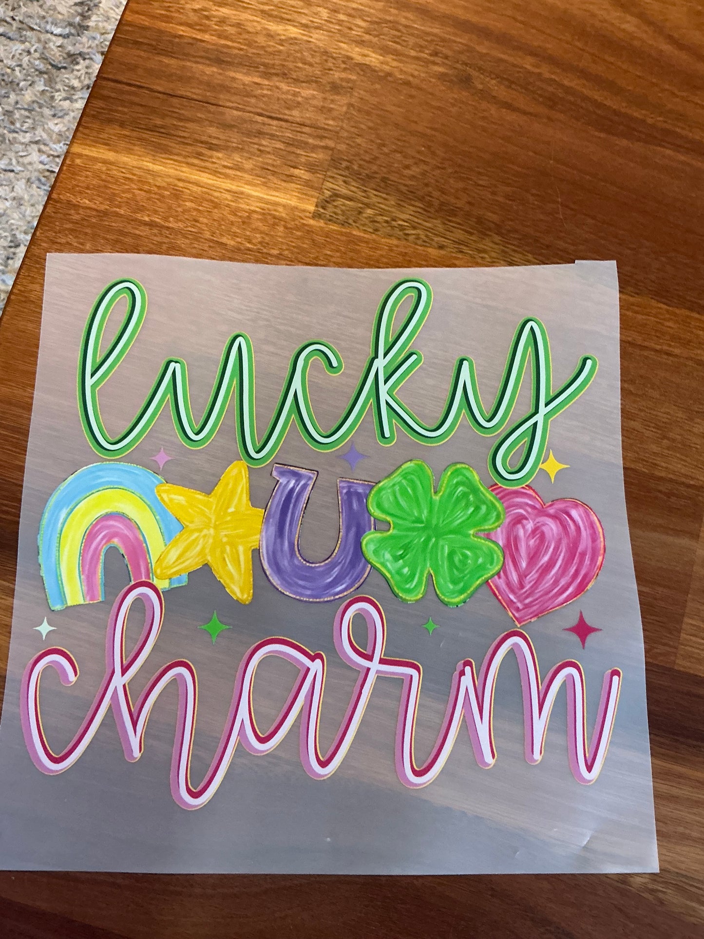 Lucky charm DTF transfer