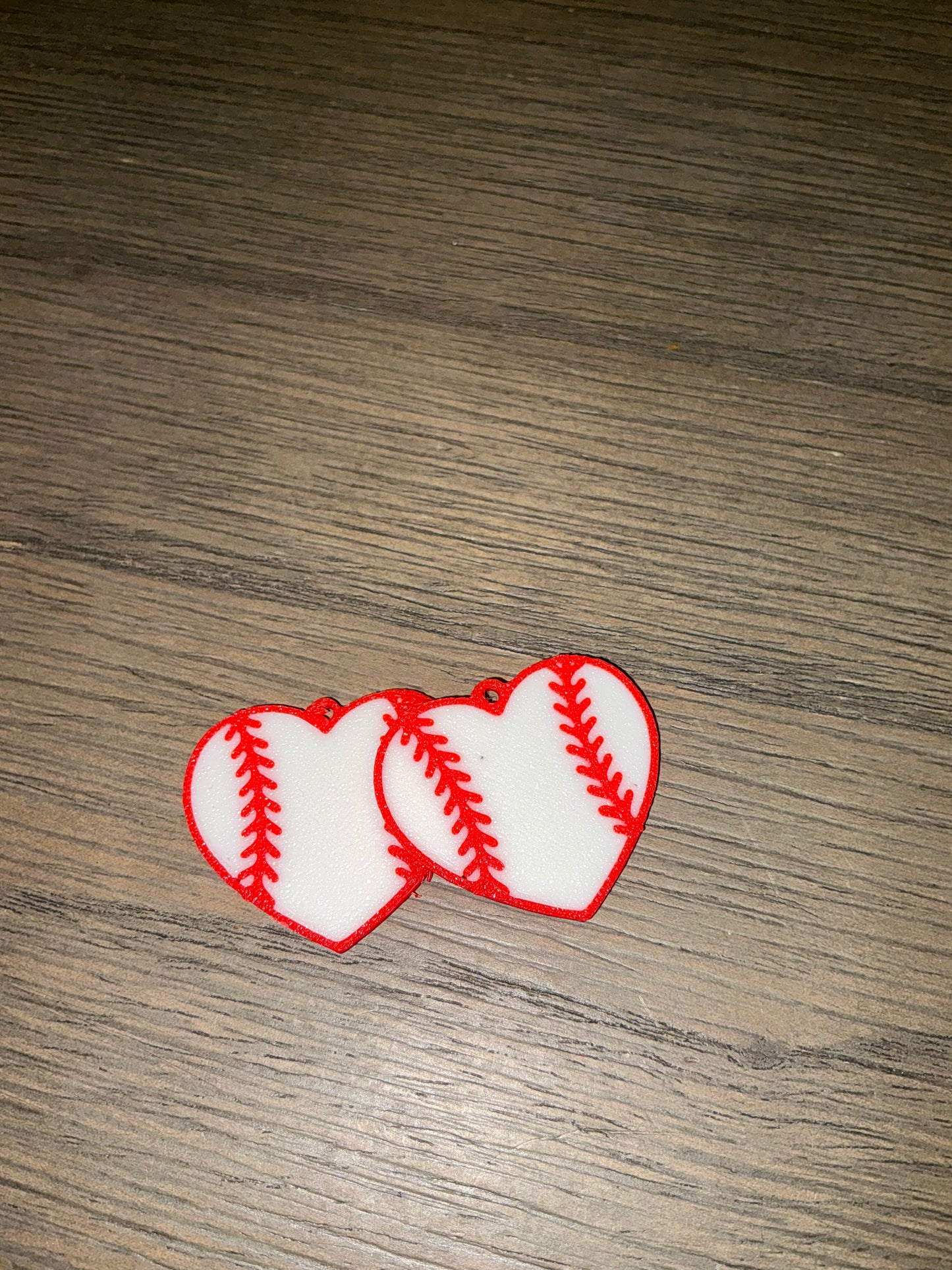Baseball heart earrings