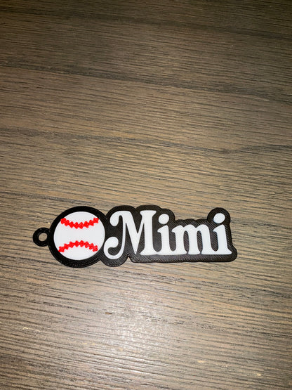 Mimi Baseball Keychain