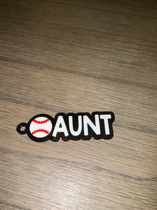 Aunt Baseball Keychain