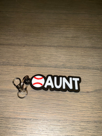 Aunt Baseball Keychain