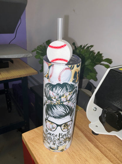 Baseball straw topper