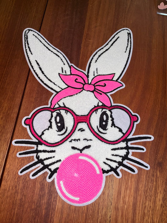 Youth Rabbit blowing bubble patch