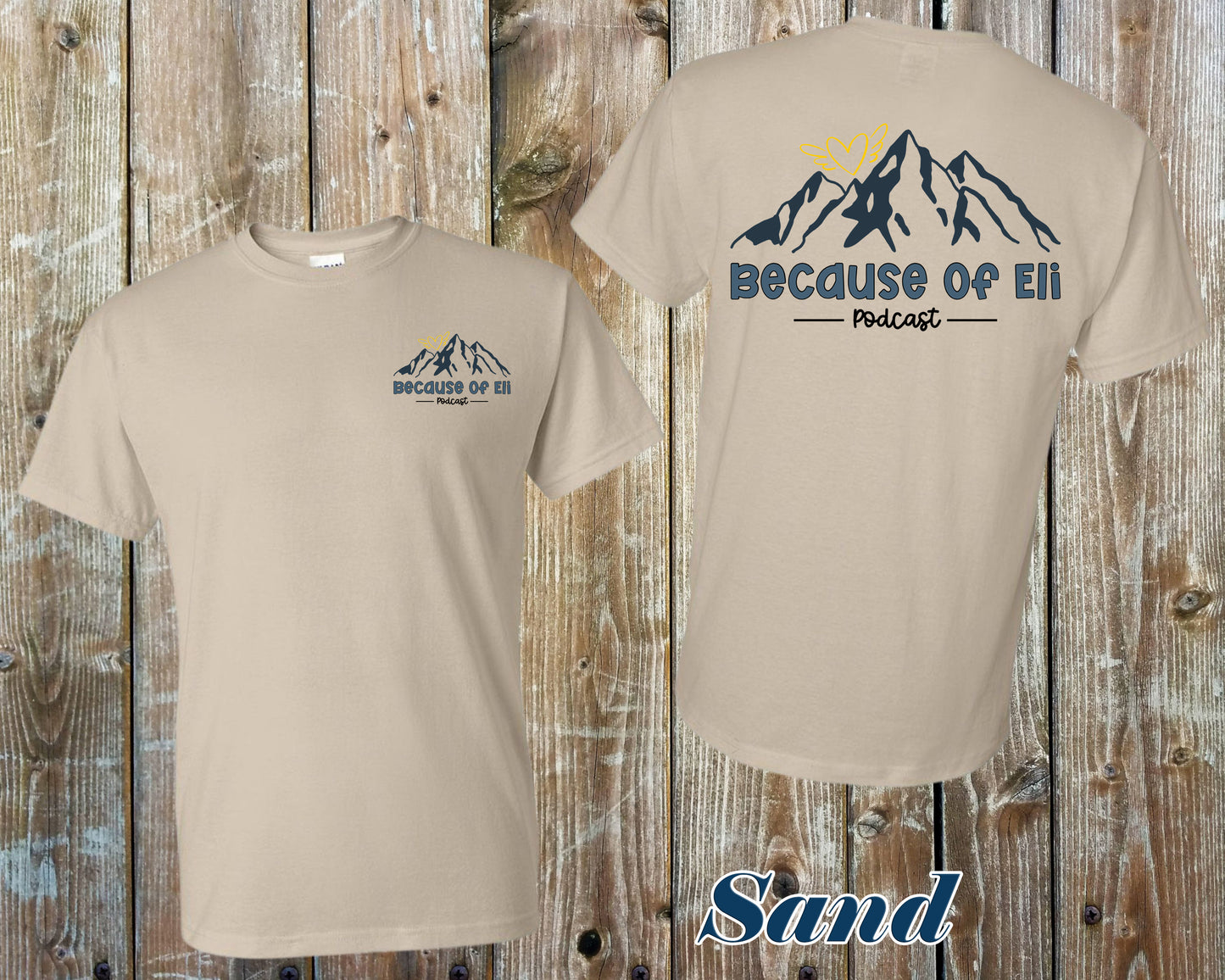 Because of Eli Podcast shirts