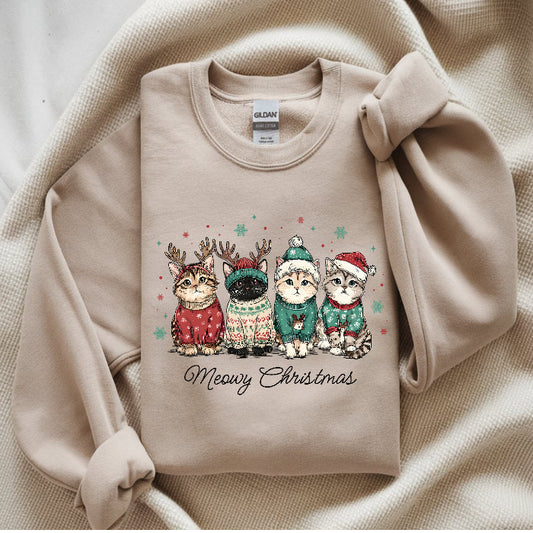 Cat Merry Christmas crewneck
