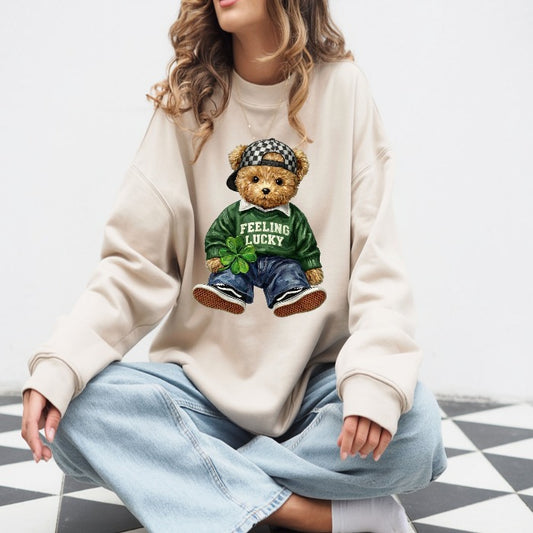 Feeling lucky teddy bear crewneck