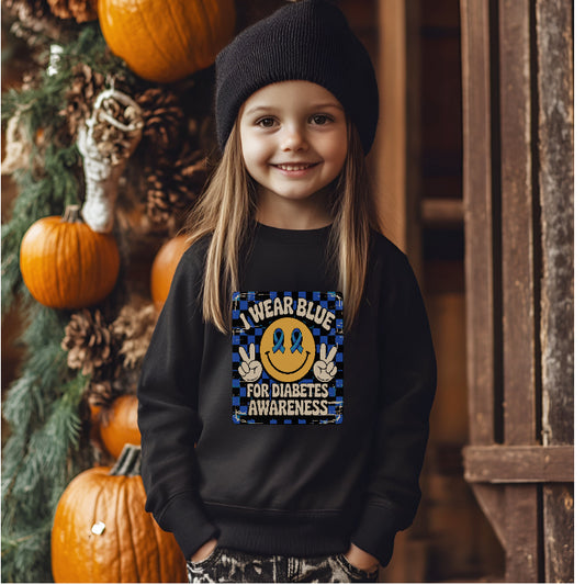 I wear blue for Diabetes sweatshirt kids