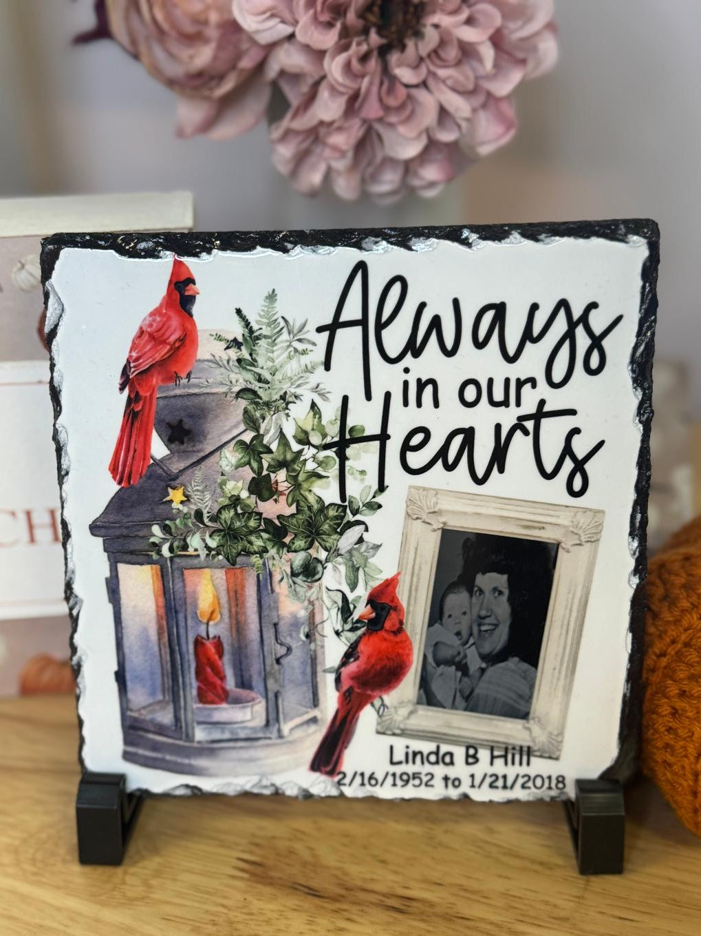 Always in our heart slate stone