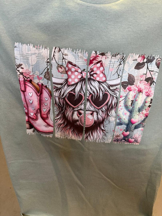 HIGHLAND COW VALENTINE DAY T-SHIRT