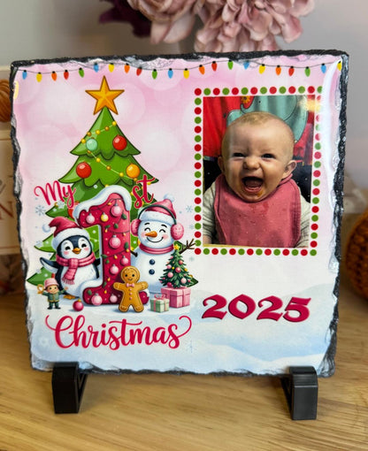 My 1st Christmas Slate Stone