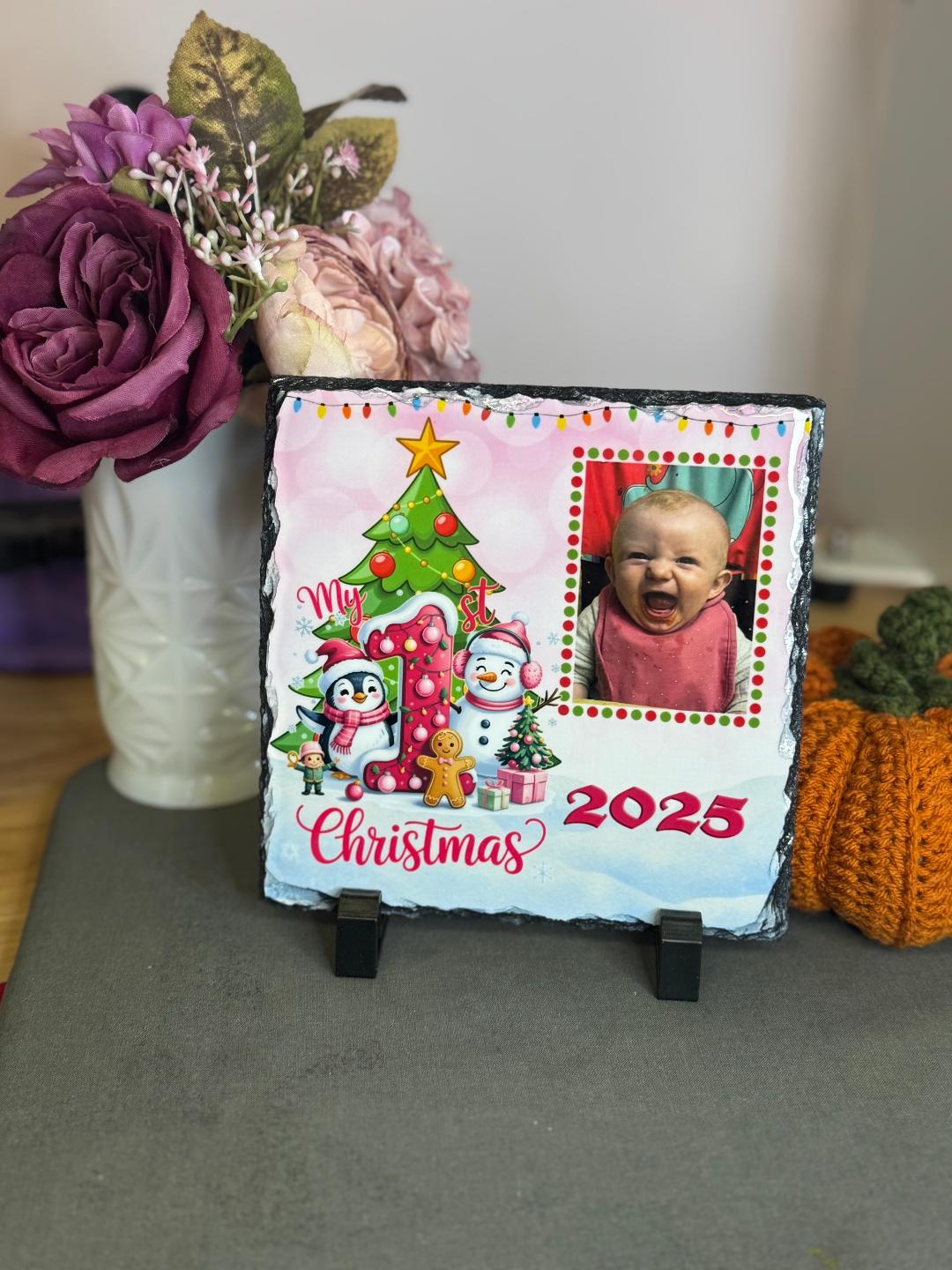 My 1st Christmas Slate Stone